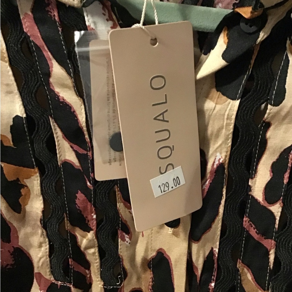 NWT! ESQUALO Animal Print Blouse in Black and Brown - Picture 5 of 7